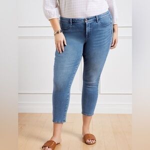 Talbots NWT 24W Plus Jegging Crop Jeans High Rise Straight Stretch‎ Denim